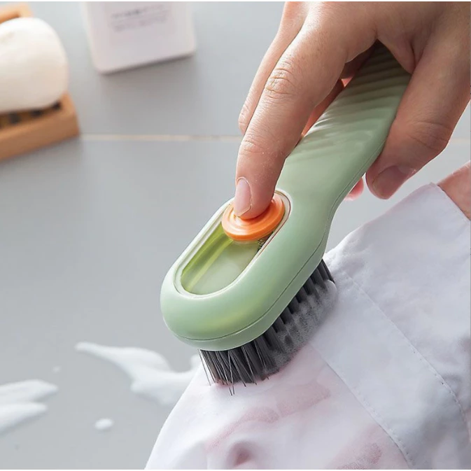 Bàn chải đánh giày đa năng dùng trong gia đình, dụng cụ đánh giày giặt quần áo có bình đựng xà phòng
