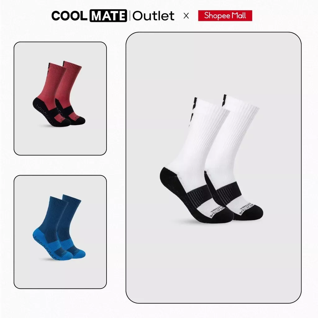 [Coolmate Outlet] Tất Vớ Bóng Đá Nam Cao Cổ Thể Thao Êm Ái ThoángKhí Chống Trượt