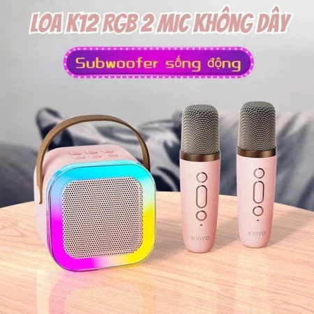 Mini Karaoke Bluetooth/Loa Bluetooth K12 Không Dây Mini, Chất Âm Hoàn Hảo, Mic Hút Âm, Nâng Ton