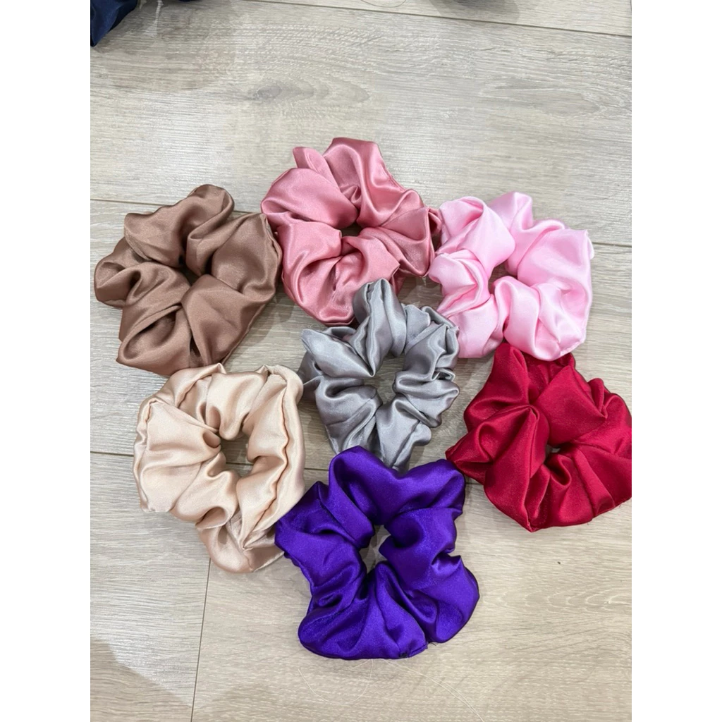 Dây buộc tóc scunchies lụa size to handmade