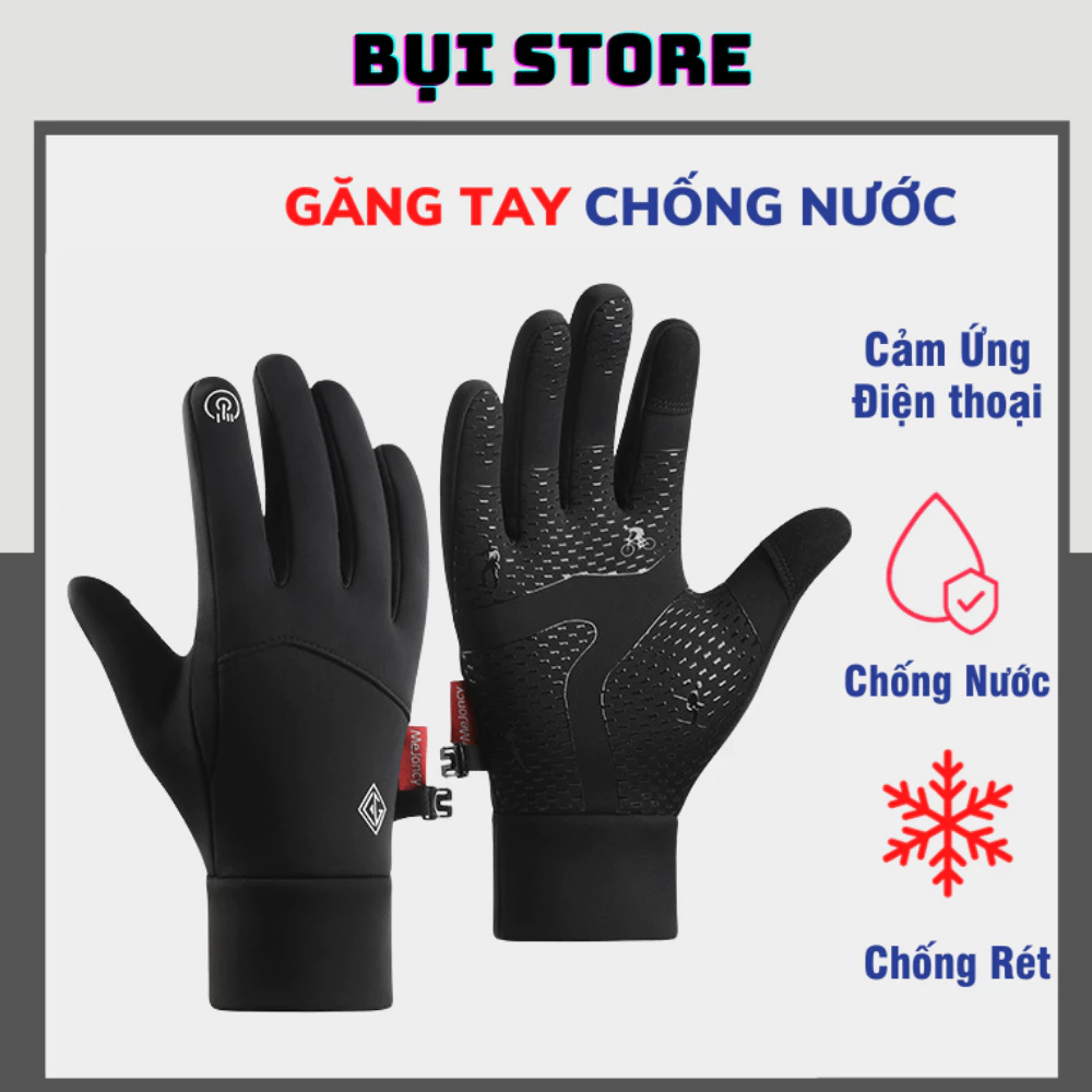 Găng tay chống nước mùa đông giữ ấm đi xe máy, xe đạp cảm ứng điện thoại Outdoor