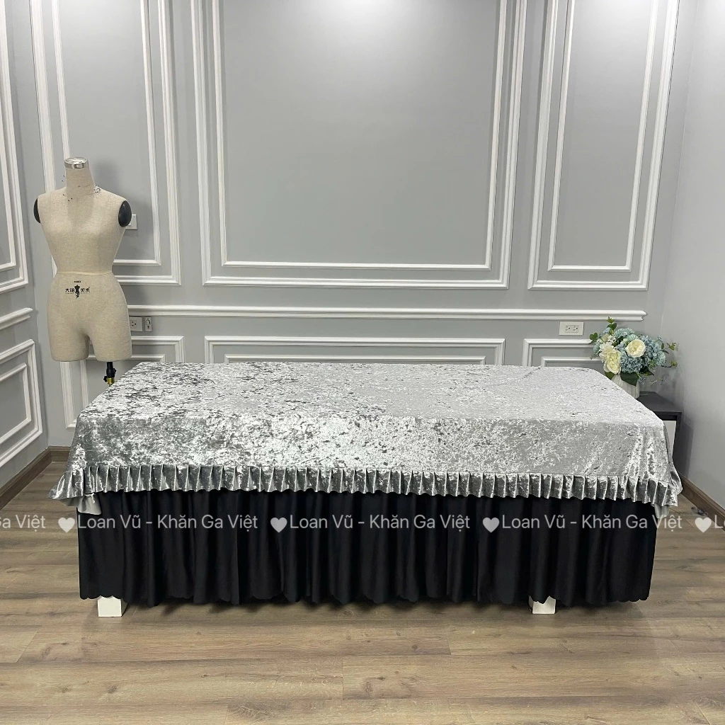Tấm phủ giường spa nhung nhám kt 110x220 dành cho spa