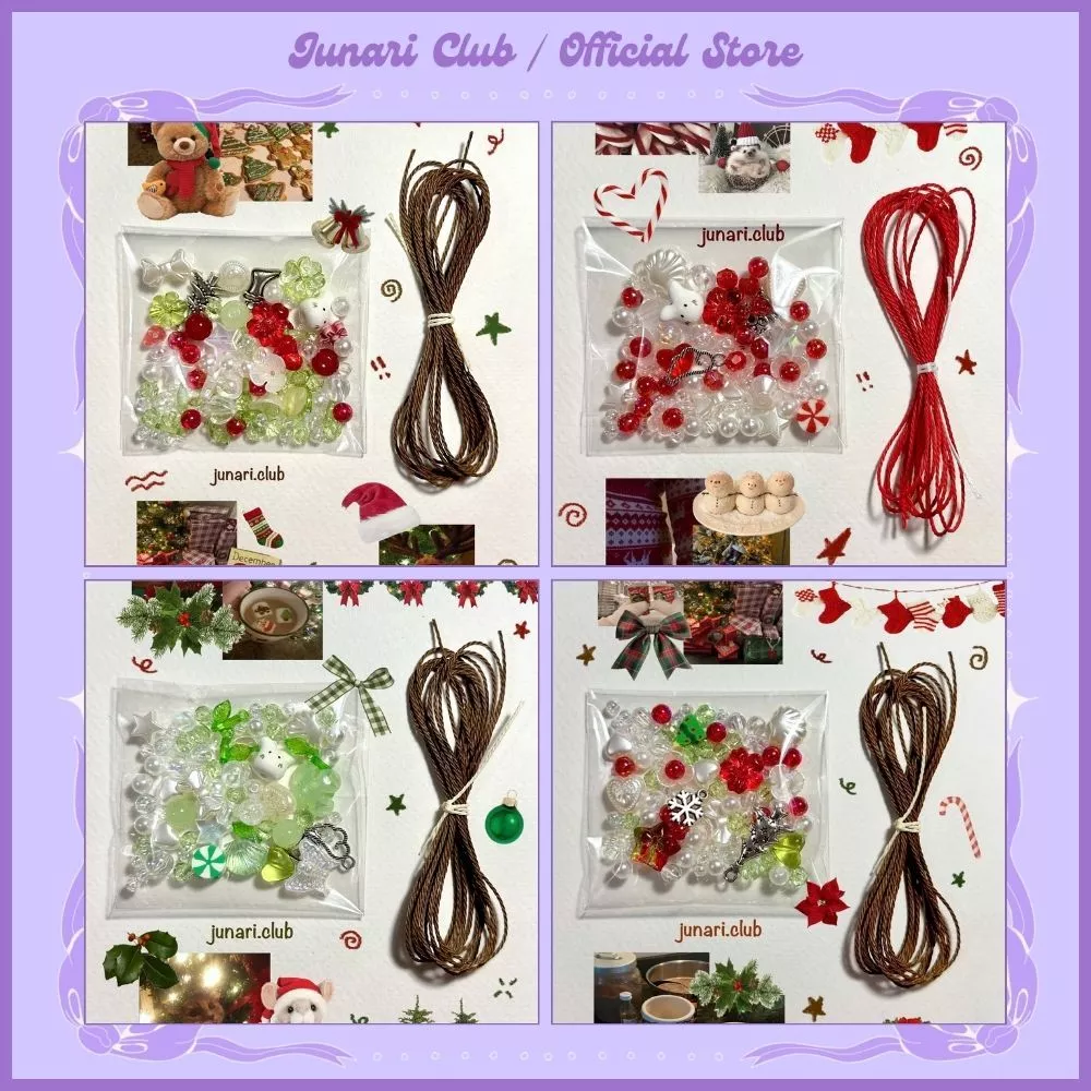 Set tự làm vòng DIY chủ đề Noel, Giáng Sinh, vòng handmade Noel tự mix màu - Junari Club