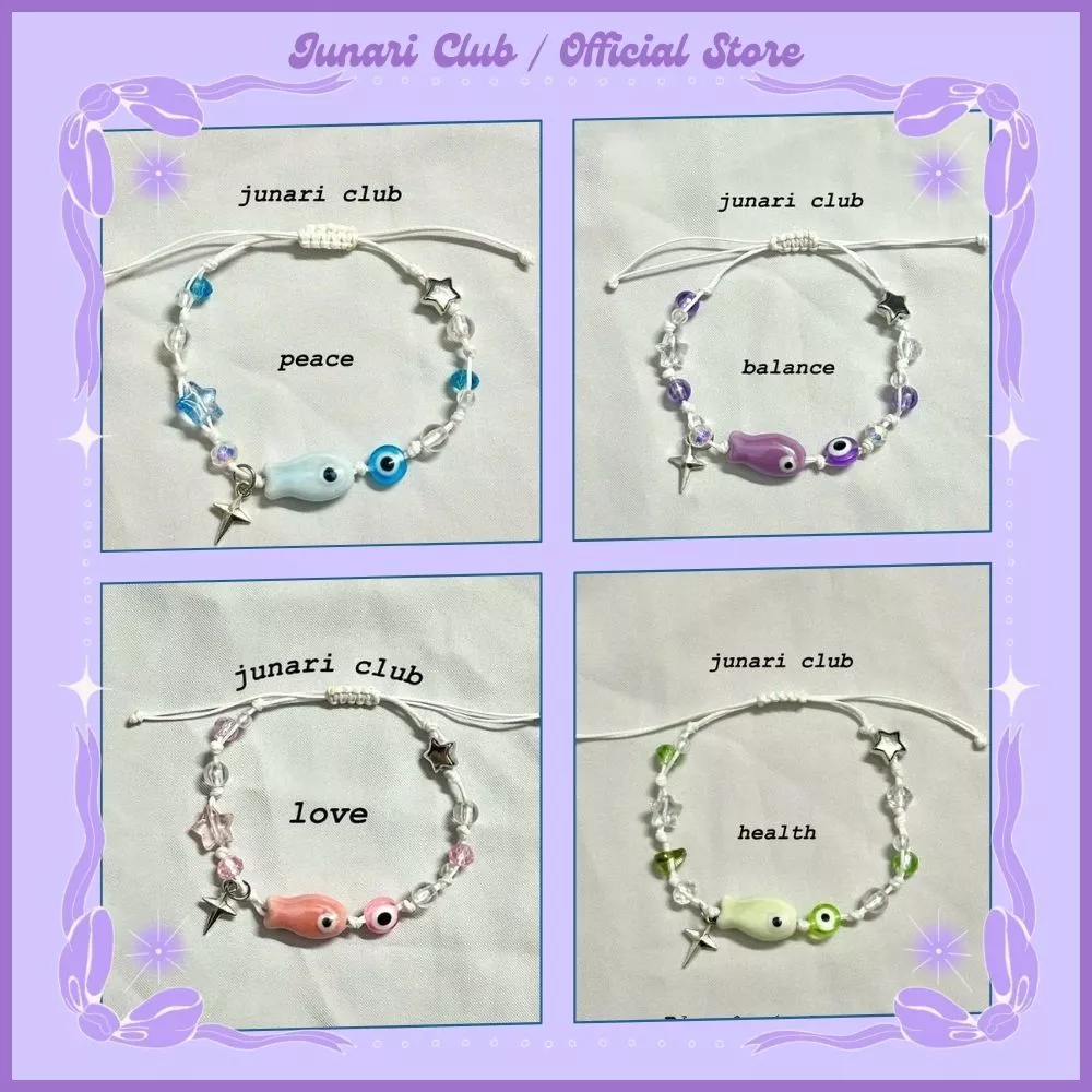Vòng tay hình con cá - Evil eye and evil eye fish bracelet - Vòng năng lượng Junari Club