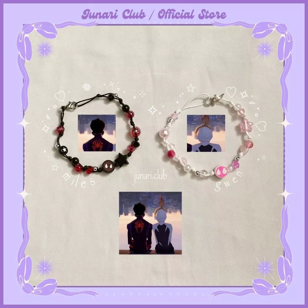 Vòng tay dây sáp Miles & Gwen Spiderman - Vòng tay dây rút handmade cho các cặp đôi