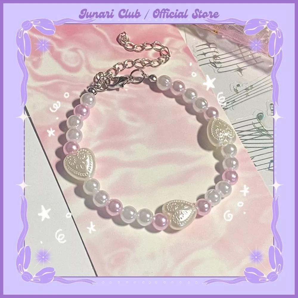 Vòng tay handmade Paper Heart Bracelet - Vòng tay trái tim giấy đính ngọc sang chảnh - Junari club
