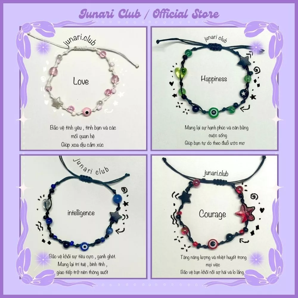 Vòng tay dây sáp mắt quỷ - Vòng tay dây sáp Evil Eye - Junari Club