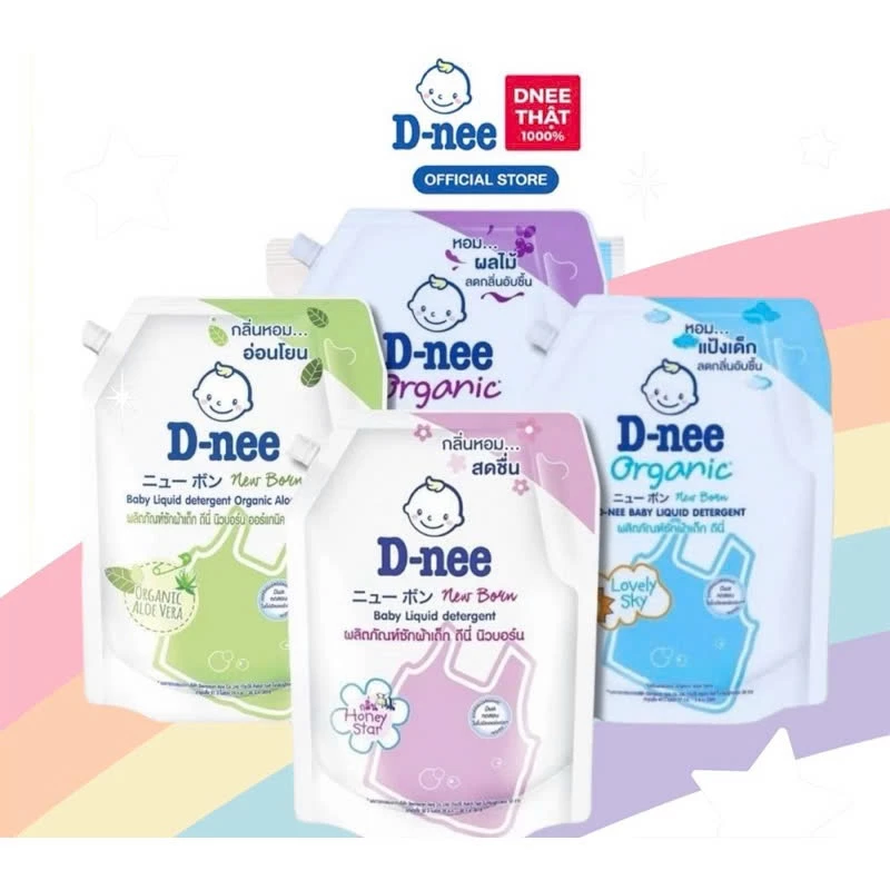 Nước giặt quần áo em bé Dnee 1400ml-Nước Giặt Xả Cho Trẻ Em an toàn