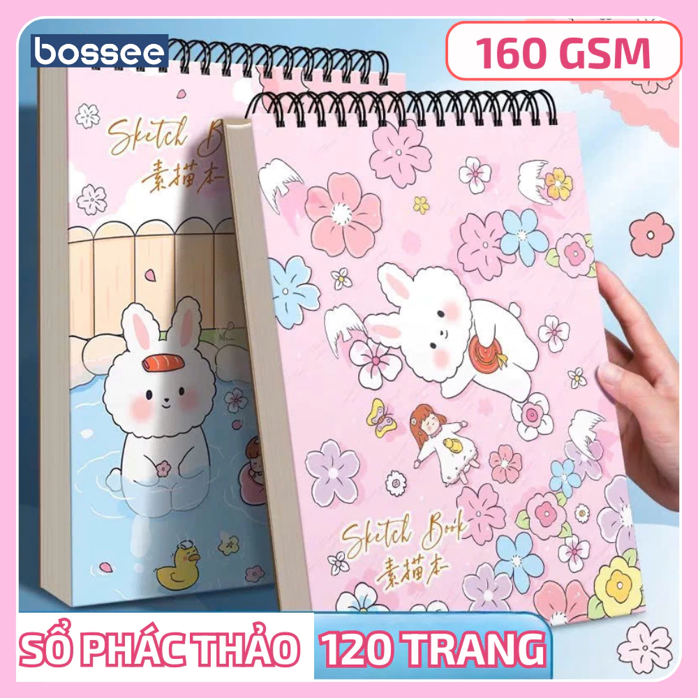 Sổ Vẽ Phác Thảo A4/8K/16K, Sổ Vẽ Mỹ Thuật 120 Trang Giấy 160 GSM Dày Dặn