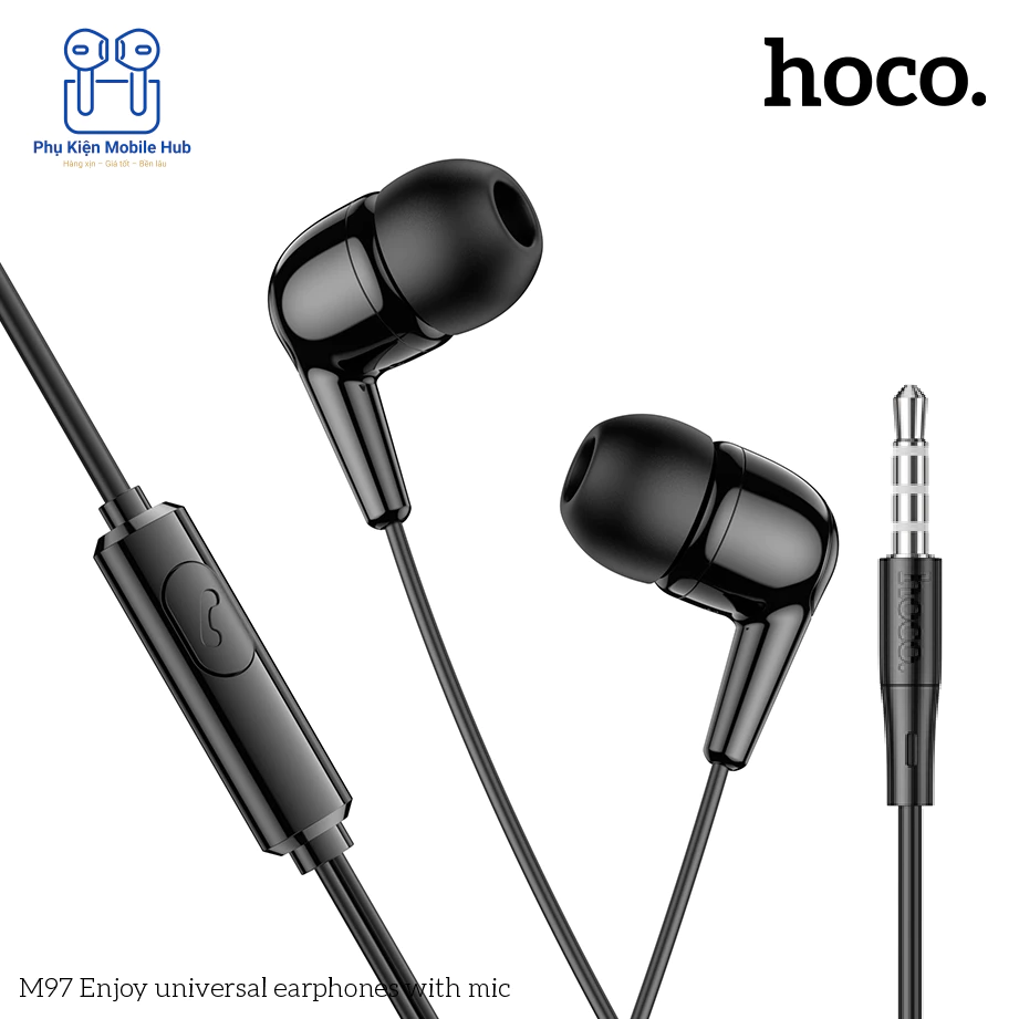 Tai Nghe Dây 3.5mm Hoco Có Mic – Âm Thanh Rõ, Nghe Gọi Tốt, Dùng Cho Điện Thoại