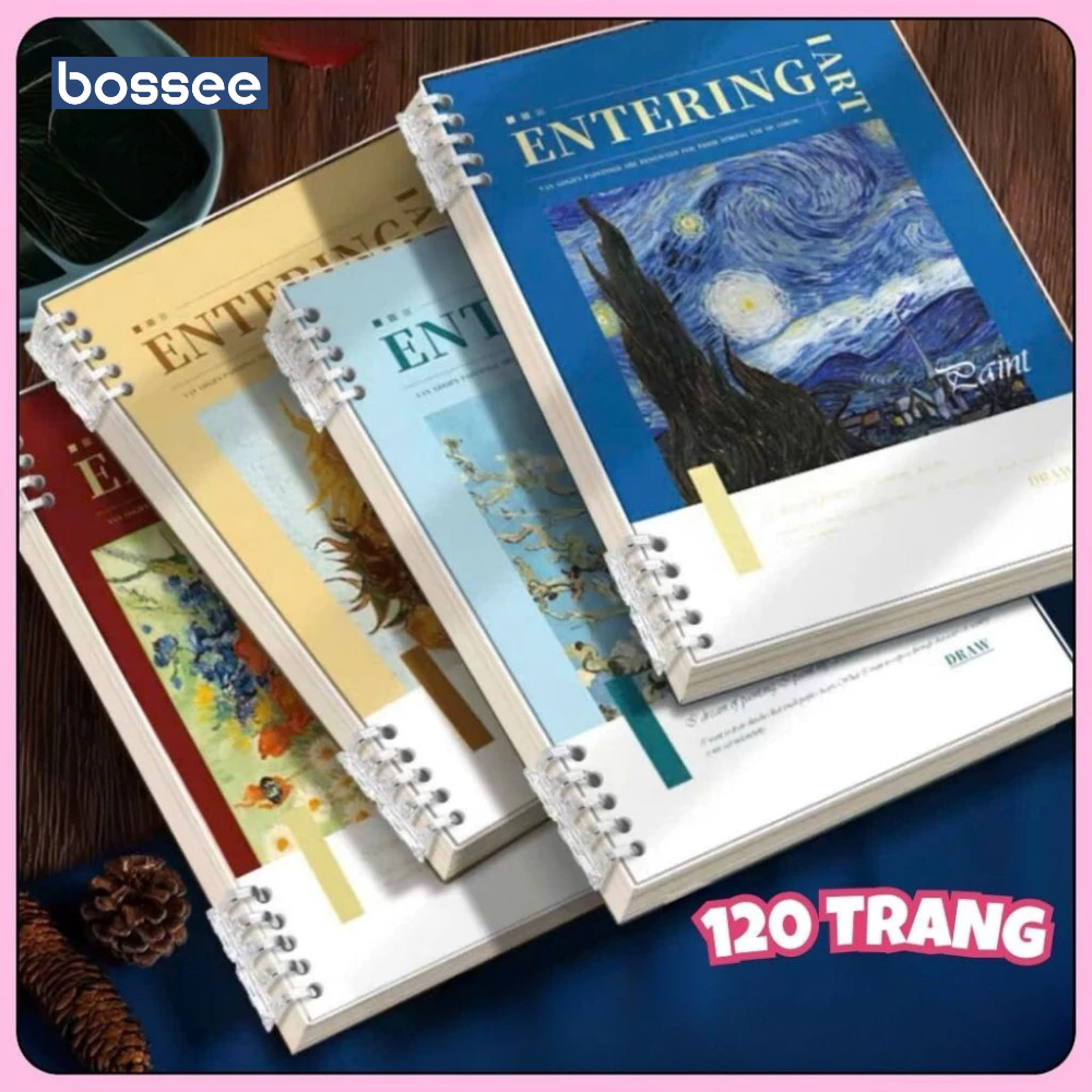 Sổ Còng Entering Bossee Thay Được Giấy A5 B5 120 Trang Giấy Kẻ Ngang/Kẻ Caro