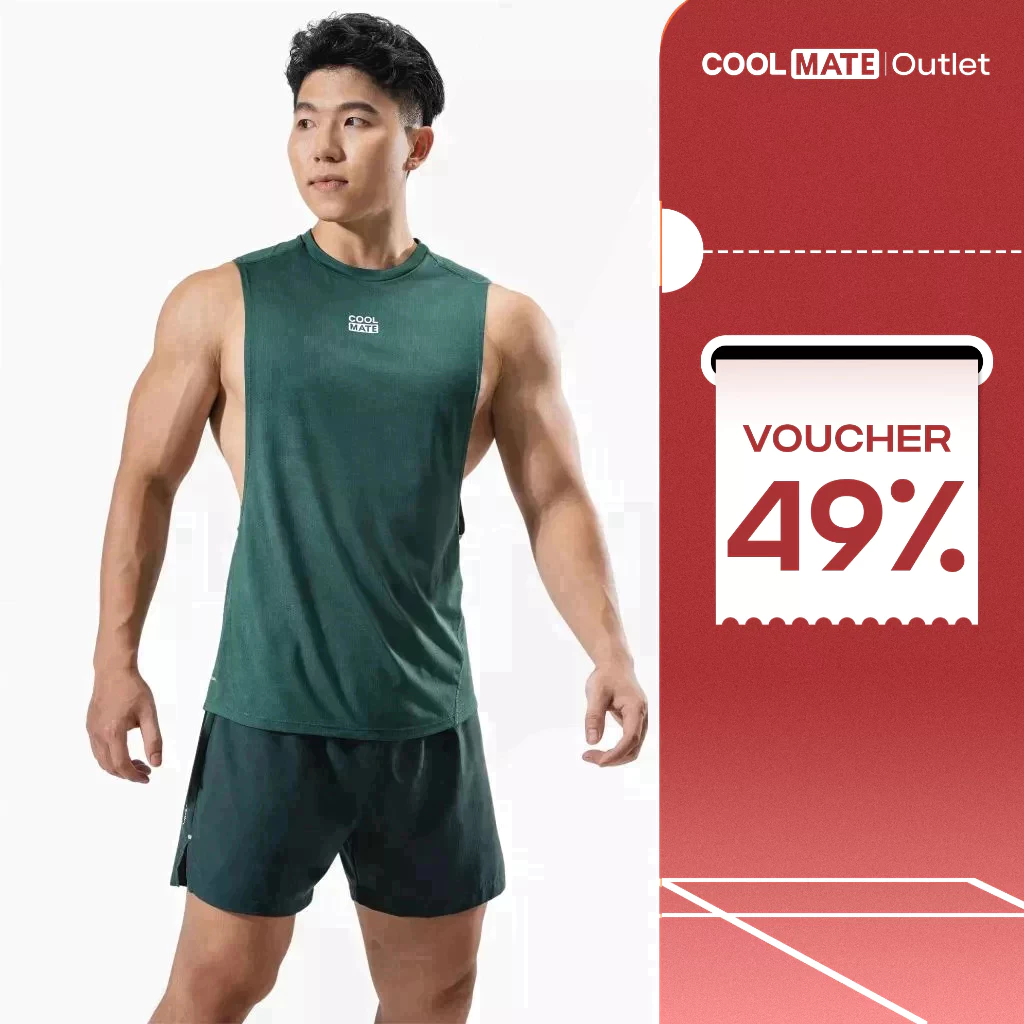[Voucher 49%]   [Không đổi trả] Áo Tập Gym Nam Coolmate Drop Arm Thấm hút, Co giãn, NhanhKhô