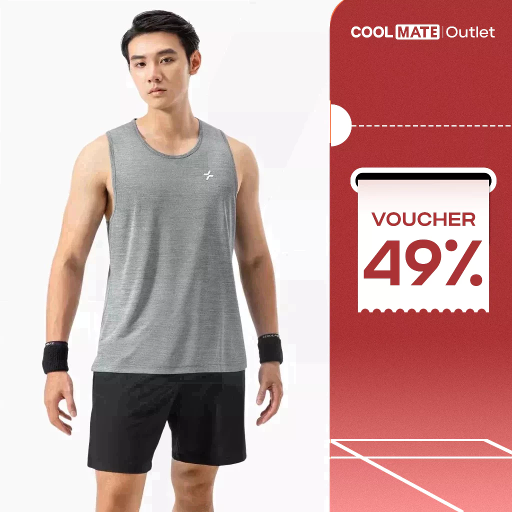 [Voucher 49%]   [Không đổi trả] Áo Tanktop Nam Coolmate thể thao, Tập Gym Melange ThoángKhí