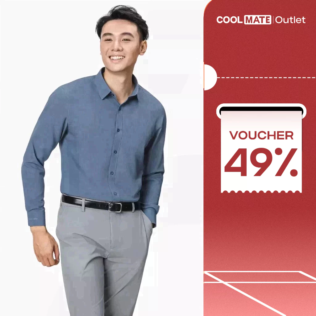 [Voucher 49%]   [Không đổi trả] Áo Sơ mi nam Coolmate dài tay CaféDriSKhử mùi hiệu quả