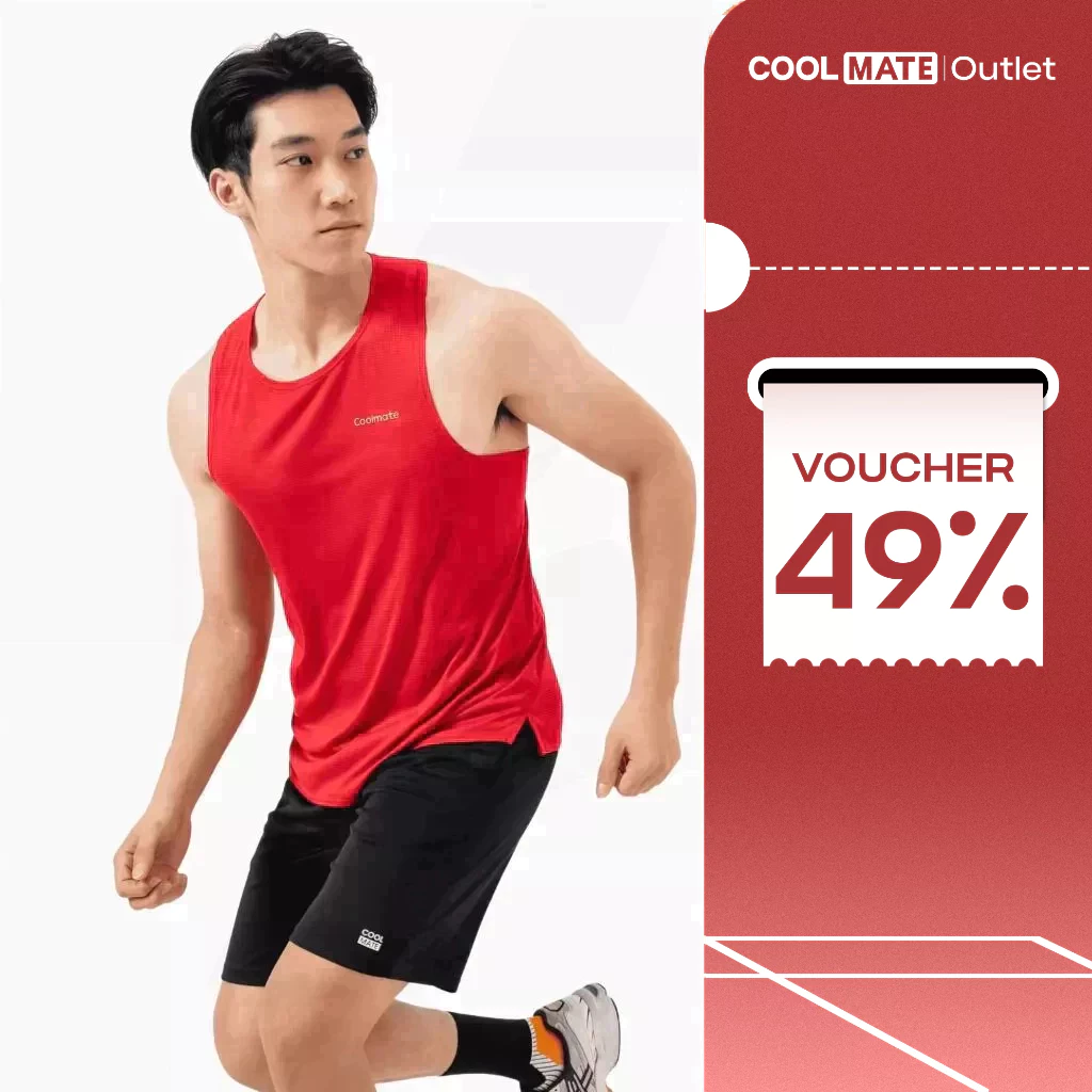 [Voucher 49%]   [Không đổi trả] Áo Singlet Nam Coolmate thể thao chạy bộ Fast & Free Run II