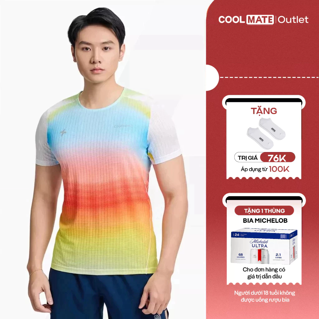 [Tặng combo 2 đôi tất] Áo Thun Nam Coolmate Chạy Bộ, Chạy Trail Airflow Exdry Gradient
