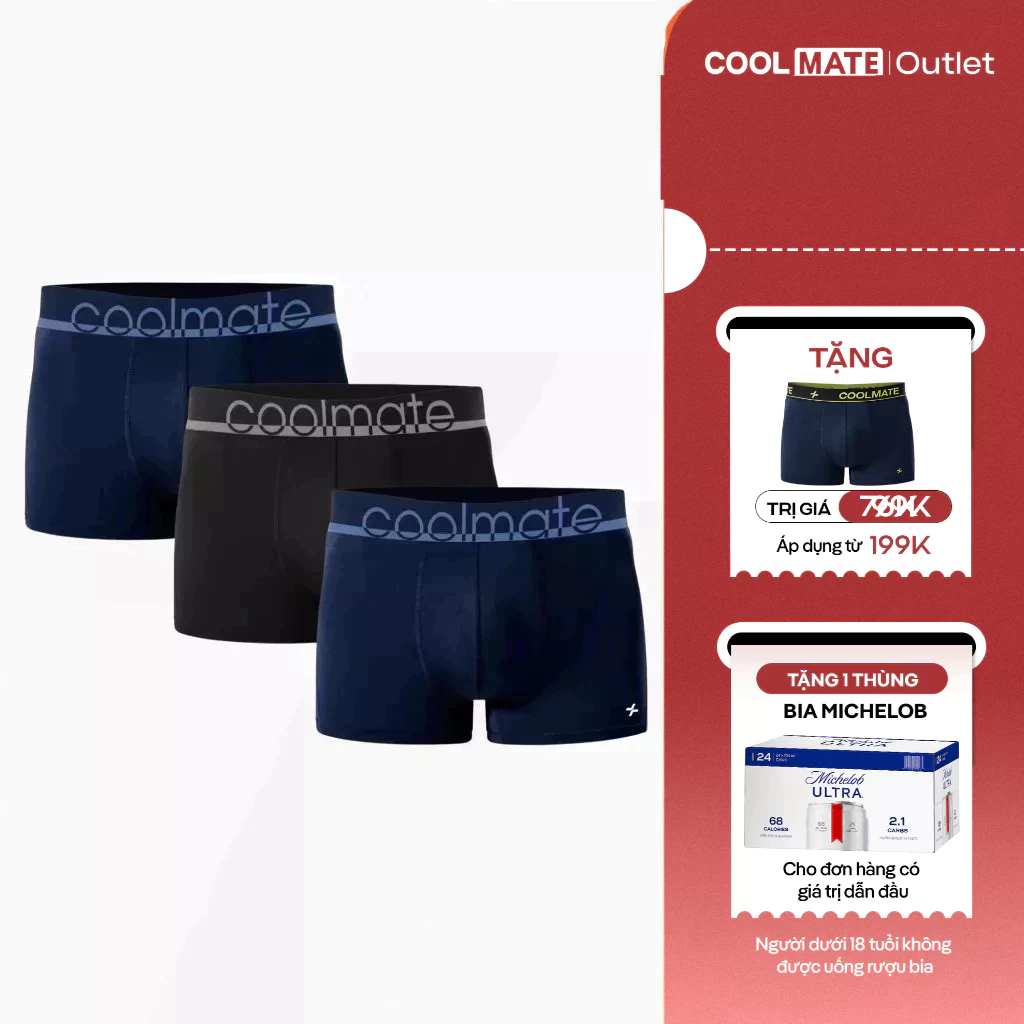 [Mua 3 tặng 1 quần] Combo 3 Quần Lót Nam Coolmate Trunk AirMesh II Thoáng Khí phù hợp mặc hàng ngày, tập luyện