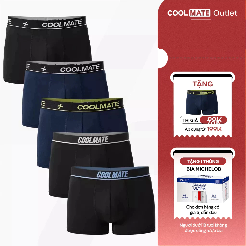 Combo 5 Quần Lót Trunk Coolmate Thoáng Khí, Cạp mềm mại, phù hợp mặc hàng ngày, thể thao